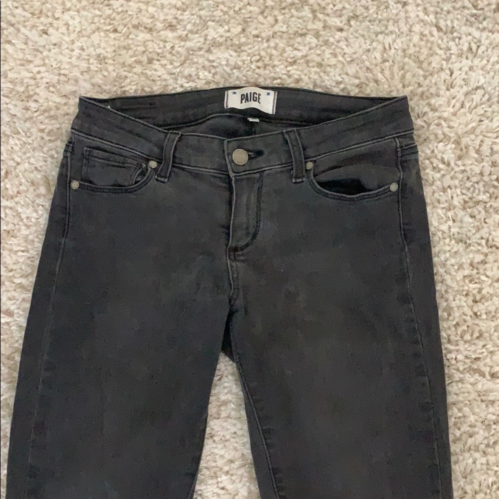 Paige denim mid rise skinny grey color